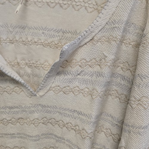 Free People Pullover Sweater bell sleeve fringe Woven Cotton hippie boho Size M - Picture 3 of 4