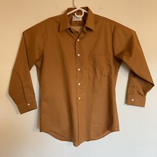 Men  s Vintage Towncraft Plus Penn Prest Penneys Barrel Cuff Tapered Shirt Size M