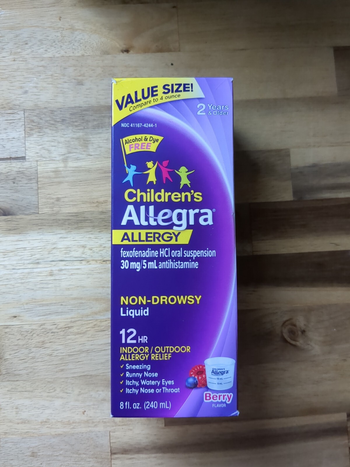 Allegra Children's 12HR Liquid Allergy Medicine 8 oz Berry NonDrowsy