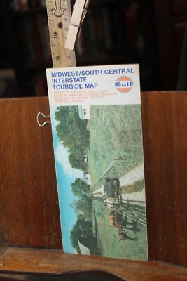 Vintage Travel Brochure Map Gulf Oil Midwest South Central Interstate Tourguide