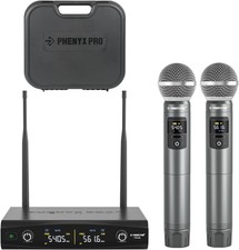 Phenyx Pro Uhf Wireless Microphone System 30 Frequencies 200ft Range Weddings Dj