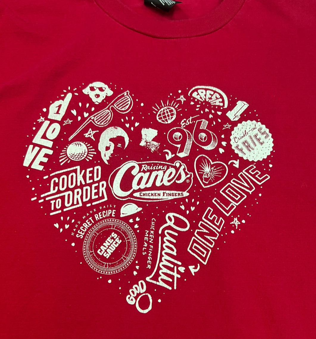 Raising Canes 1LV Crew One Love Red Short Sleeve T Sh… Gem