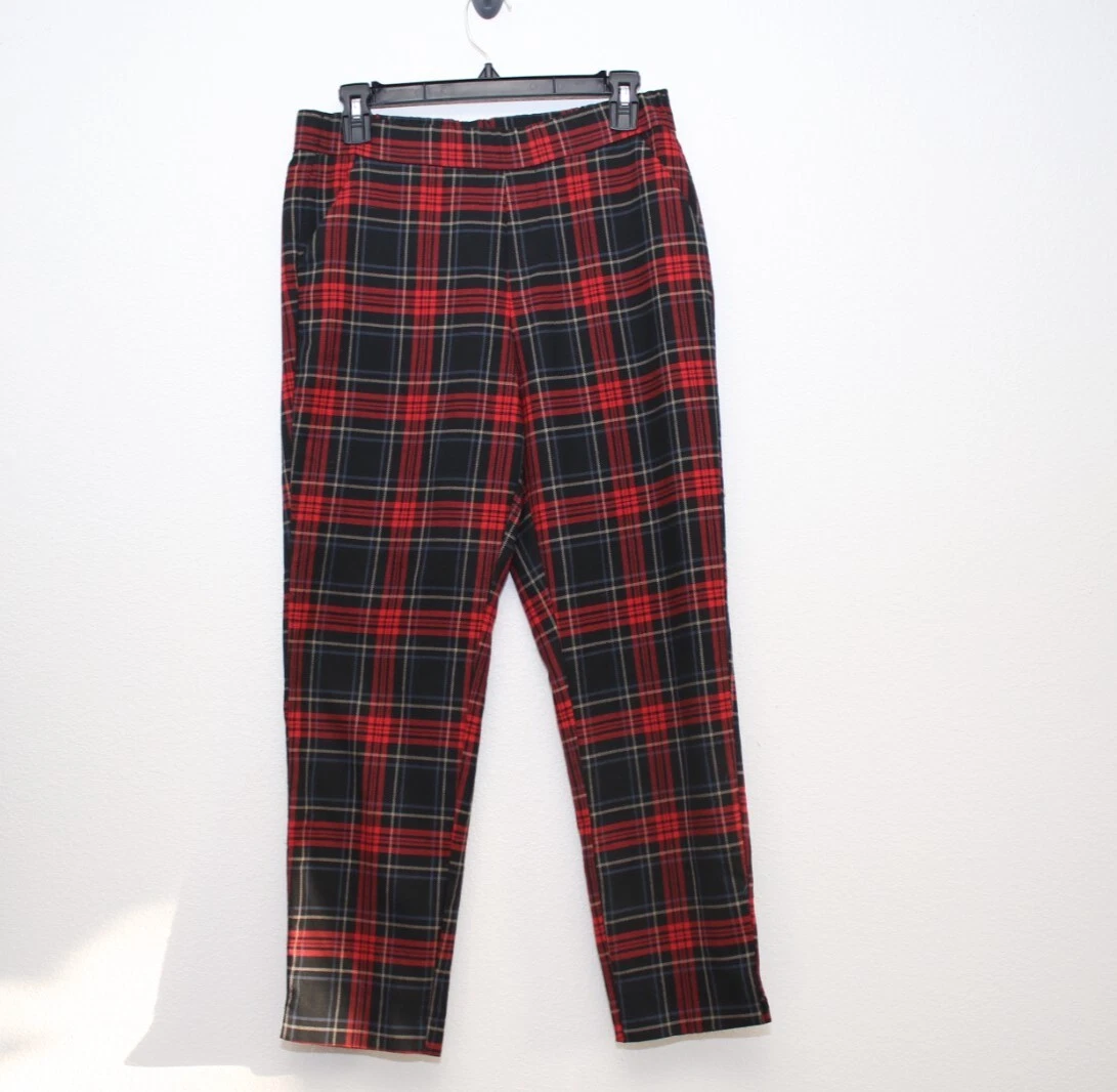 ZARA CHECK SLOUCHY TROUSERS PANTS HIGH WAIST BELTED cuffed hems SIZE M  6203A £33.00 - PicClick UK