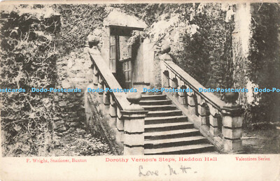 R202516 F Wright Dorothy Vernons Steps Haddon Hall Valentines Series 1904