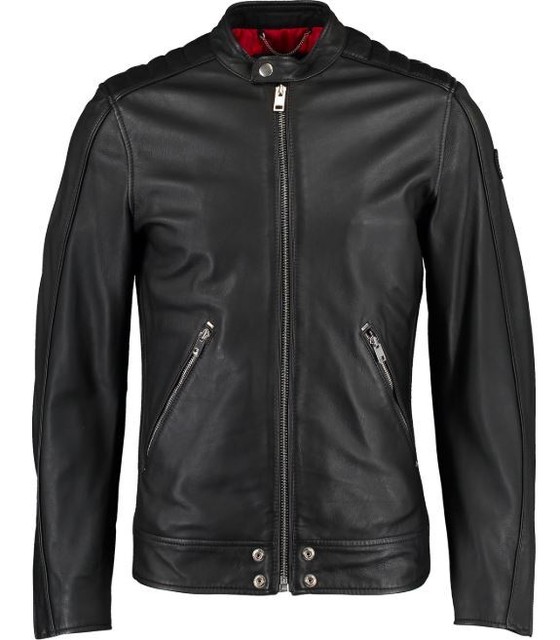 Mens Diesel L-quad Black Leather Jacket 