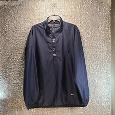 Nike Windbreaker Jacket Adult M Black Lightweight Sports Logo Golf Polyester