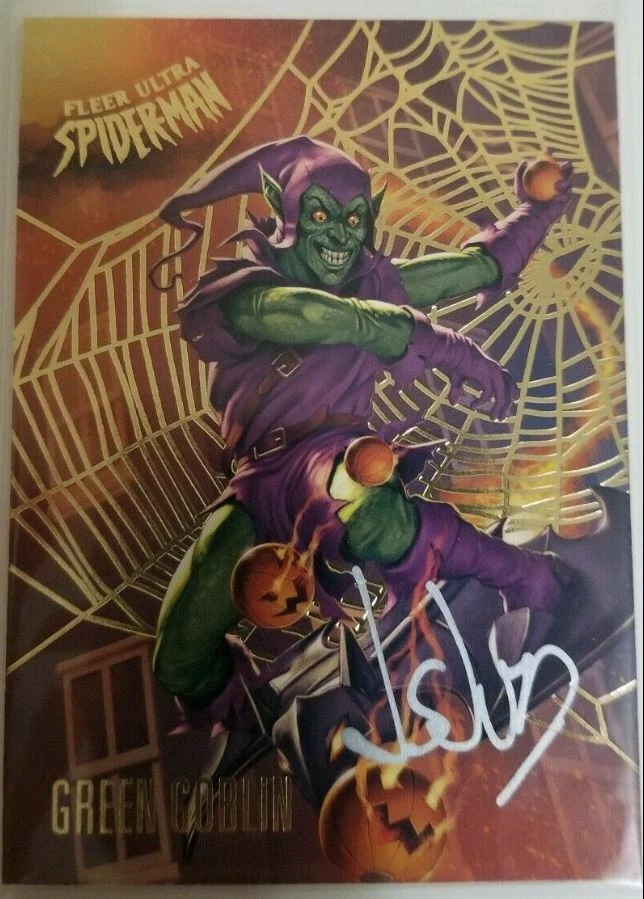 2017 Fleer Ultra Spider-Man GOLD WEB Auto #96 GREEN GOBLIN Juta 35/49🎯🎯🎯VHTF