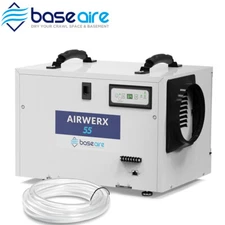 BaseAire AirWerx 55 113 Pint Dehumidifier for Basement/Crawlspace 5y Warranty