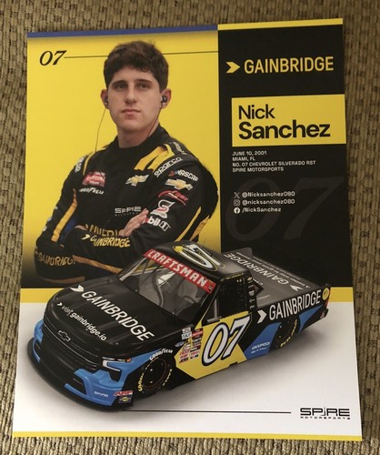 Nascar Truck Driver #07 Nick Sanchez Gainbridge 2025 Postkarte