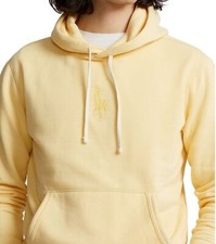 Polo Ralph Lauren Men Big Pony Fleece Pullover Hoodie Sweatshirt L Yellow