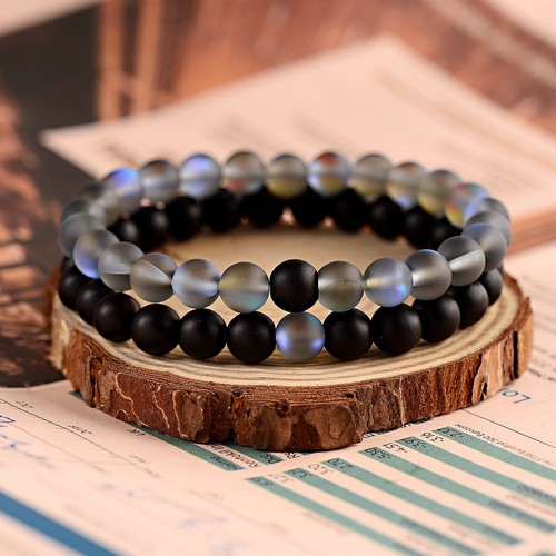 8mm Lava Chakra Natural Stone Agate Beads Couple Lover Relationship Bracelets - Picture 121 of 123