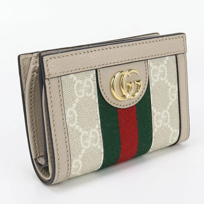 Portefeuille pliable GUCCI 813296 Bi pli Ofidia portefeuille GG Supreme toile femmes