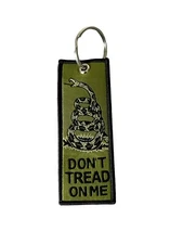 DON'T TREAD ON ME Keychain Tag Double Sided With Key Ring 4” New