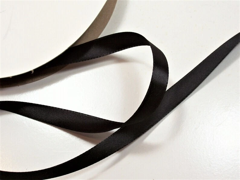 Black Double-Face Satin Ribbon 1/2 inch wide x 10 yards Schiff Acetate B19 - Image 4 of 4