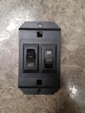 RV Trailer Black DOUBLE 12 V ON-OFF Switches 20A 14DC 2 Prong SIGMA W/ COVER