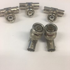 5 Pcs BNC Male To 2 X BNC Female T Adapter USA Made Free Shipping