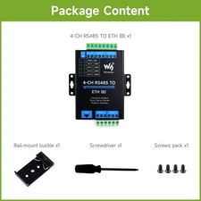 Waveshare 4-Ch RS485 to RJ45 Ethernet Serial Server 4 Channels RS485 Independent