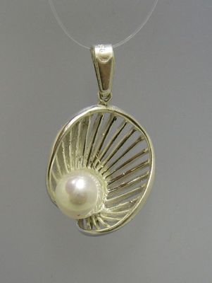 Genuine Sterling Silver Pendant With Pearl Hallmarked Solid 925 Handmade