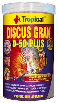 Tropical Discus Gran D-50 Plus- Fischfutter Granulat für Diskus Barsche 250ml