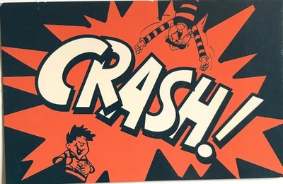 CRASH! DENNIS THE MENACE BEANO David Law Postkarte Classic Cartoon unbenutzt 2014