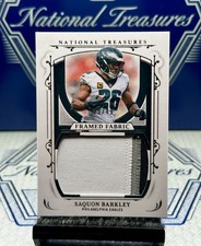 2025 National Treasures Saquon Barkley Framed Fabric,SSP#/49, Philly Eagles🔥🦅
