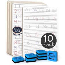 Scribbledo 10 Pack Dry Erase Handwriting Practice for Kids 9 x 12 Inch Letter...