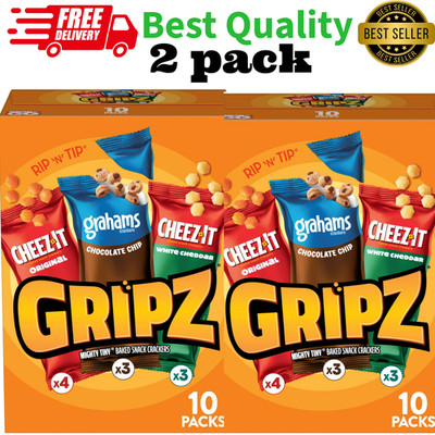 Cheez-It Gripz Mini Crackers Snack Packs 10 Ct Boxes 2 Pack