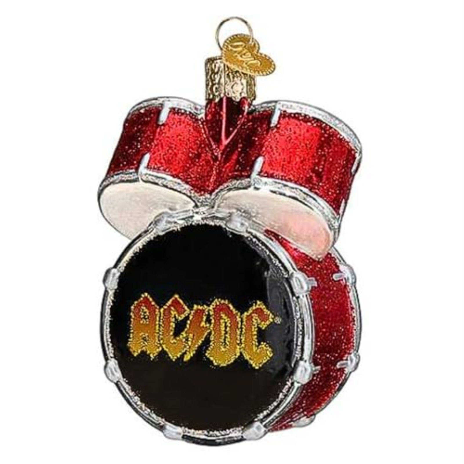 Old World Christmas AC/DC Drum Set Glass Hanging Ornament FREE BOX