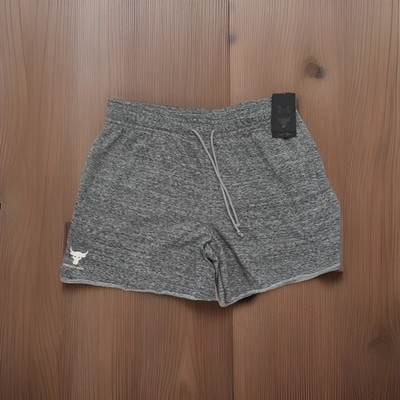 Under Armour Project Rock Terry Shorts Mens Size Large Gray  Workout 5'' NWT