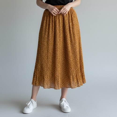 EXL orange Polka Dot Midi Skirt