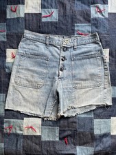 Vintage 60s Wrangler Cutoff Shorts Denim Blue Jeans Hippie USA Made 28 Women  s
