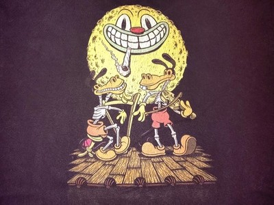Creature Skateboards T-Shirt Größe M Schwarz Mond Goofy Smoking Moon