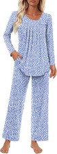 Women's Pajama Set 2 Piece Lounge Outfits Soft Sleepwear Fall Long Pant
