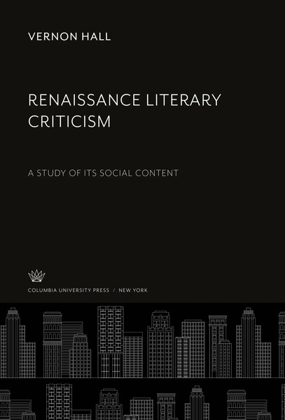 Vernon Hall | Renaissance Literary Criticism | Buch | Englisch (2020)-image