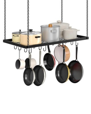 Organizador De Cocina Para Techo Con Doce Ganchos Para Sartenes De Lujo