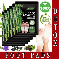 300-10Pcs Bamboo Detox Foot Patches Pads Body Toxins Feet Deep Cleansing Herbal