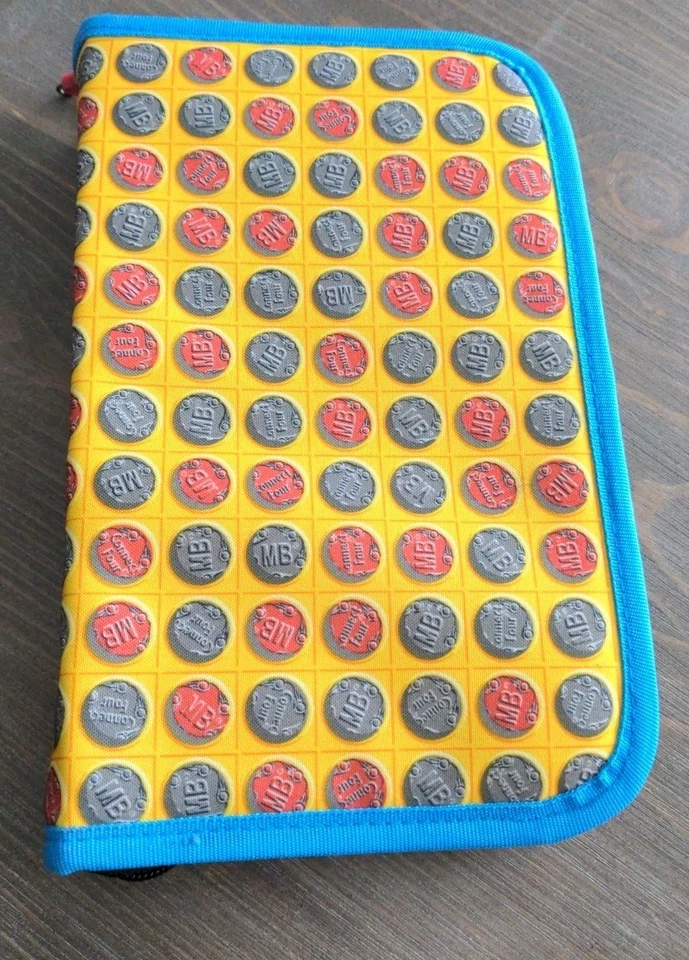 Connect 4 Four Travel Folio Board Game Zipper w Fabric Carrying Case Hasbro  - Image 2 of 4