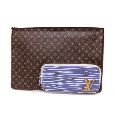 Louis Vuitton Patchwork Pochette A4 Monogram PVC Leather Bag AB Condition