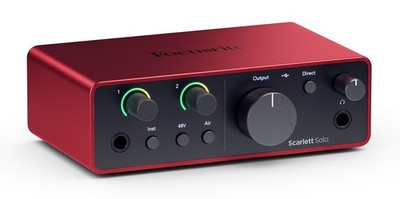 Focusrite Scarlett Solo 4th Gen Studio Recording USB Audio Interface+Software