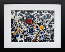 Jackson Pollock "Number 15, 1948 " CUSTOM FRAMED Art Abstract Contemporary