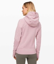 Lululemon Scuba Hoodie Light Cotton Fleece Blush Pink Size 8 Full Zip Sweatshirt