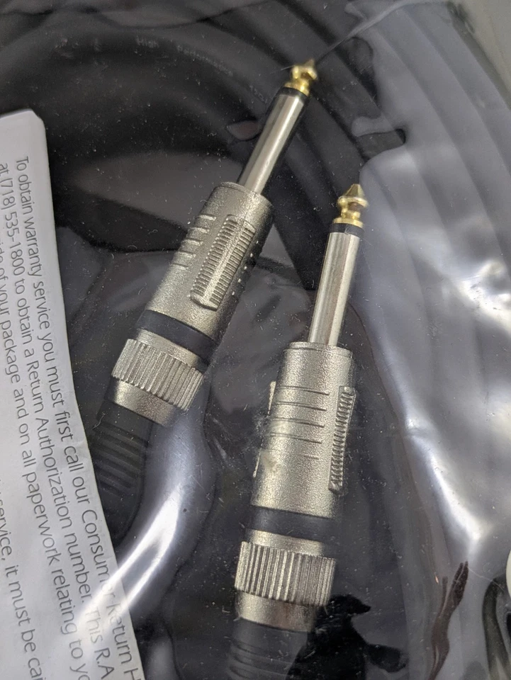 Pyle Pro PPJJ30 30ft 12GA Instrument Cable 1/4" to 1/4" Phono Jack New 6.3mm - Image 4 of 4
