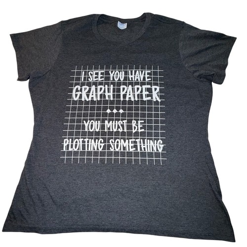 Port & Company Graph Paper Plotting Something Math Pun Graphic Tee Grey XXL