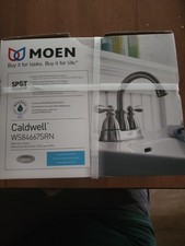 New Moen Caldwell Bathroom Faucet WS84667SRN Spot Resist Brushed Nickel Sealed