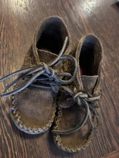 Minnetonka Toddler Size 8 Boots Fringe Moccasins Bootie Brown Leather