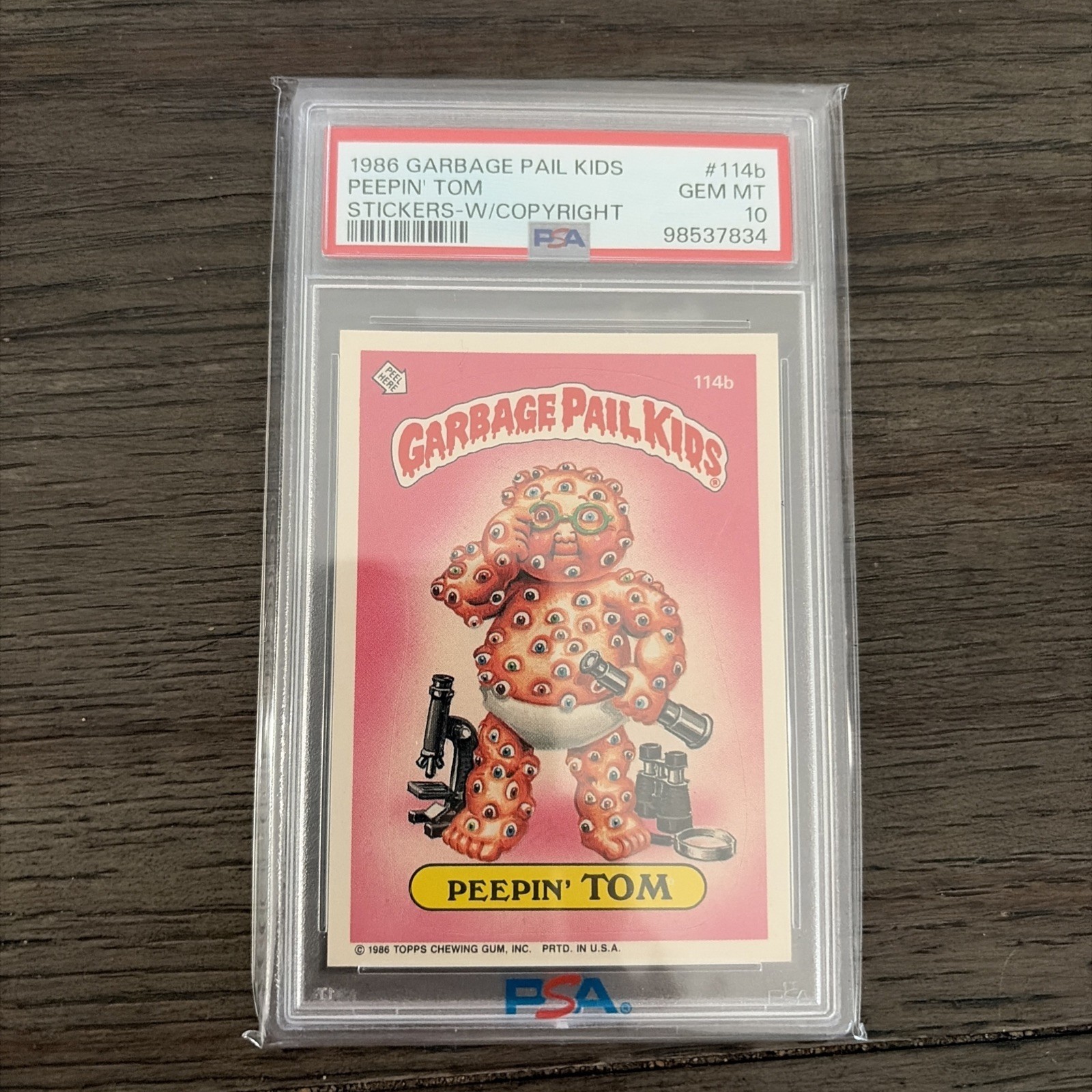 1986 Topps Garbage Pail Kids OS3 114b Peepin Tom PSA 10 GEM MINT