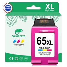 COLORETTO 65XL Color Ink Cartridge Replacement for HP 65 Color Ink Cartridge