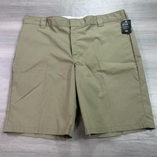Dickies Poplin Work Shorts Mens 44 Khaki Regular Fit Lightweight Stain Resistant