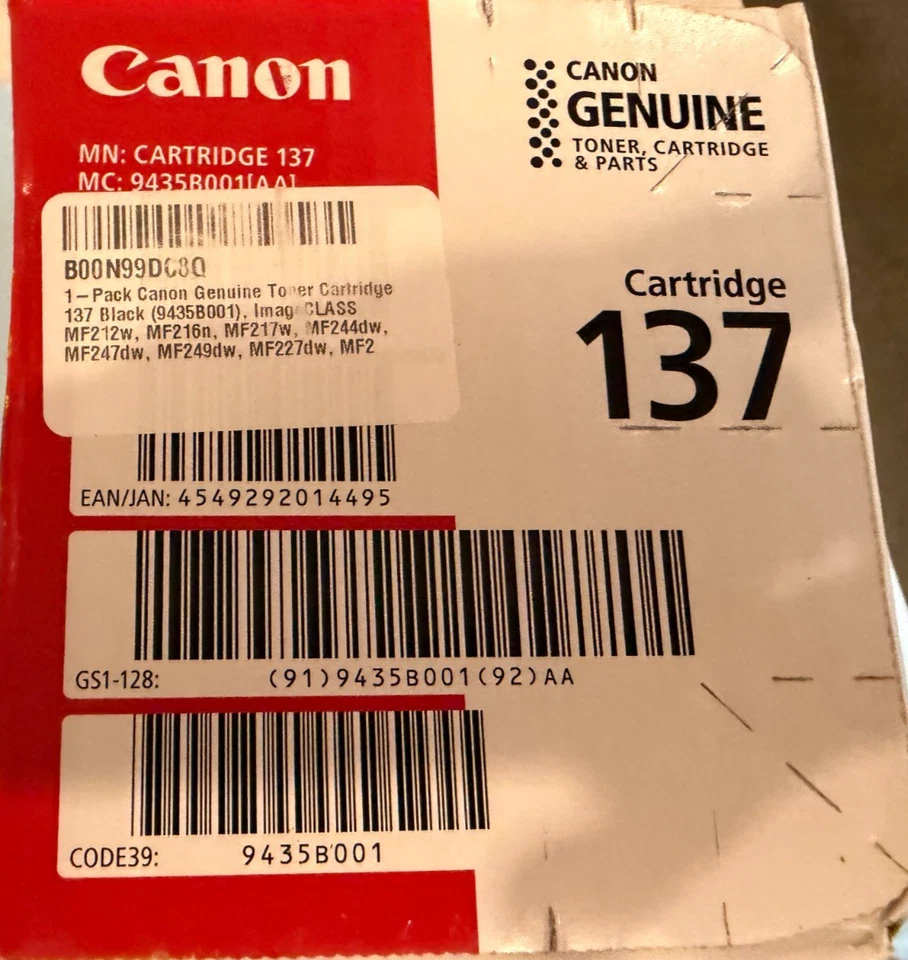 Cartucho genuino Canon 137 tóner para impresora láser - negro - nuevo Foto 2 de 4