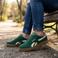 Reebok Green Pink White Gum Suede Low Top sz 7.5 